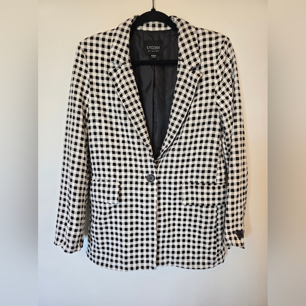 STOOSH Black & White Gingham Blazer